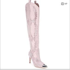 RARE Gianni Bini pink rhinestone katyanna two boots